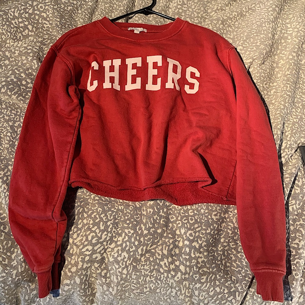american eagle cheers cropped hoodie
